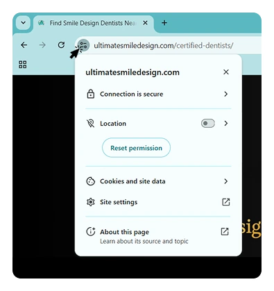Step by step guide to give location permission Ultimate Smile Design